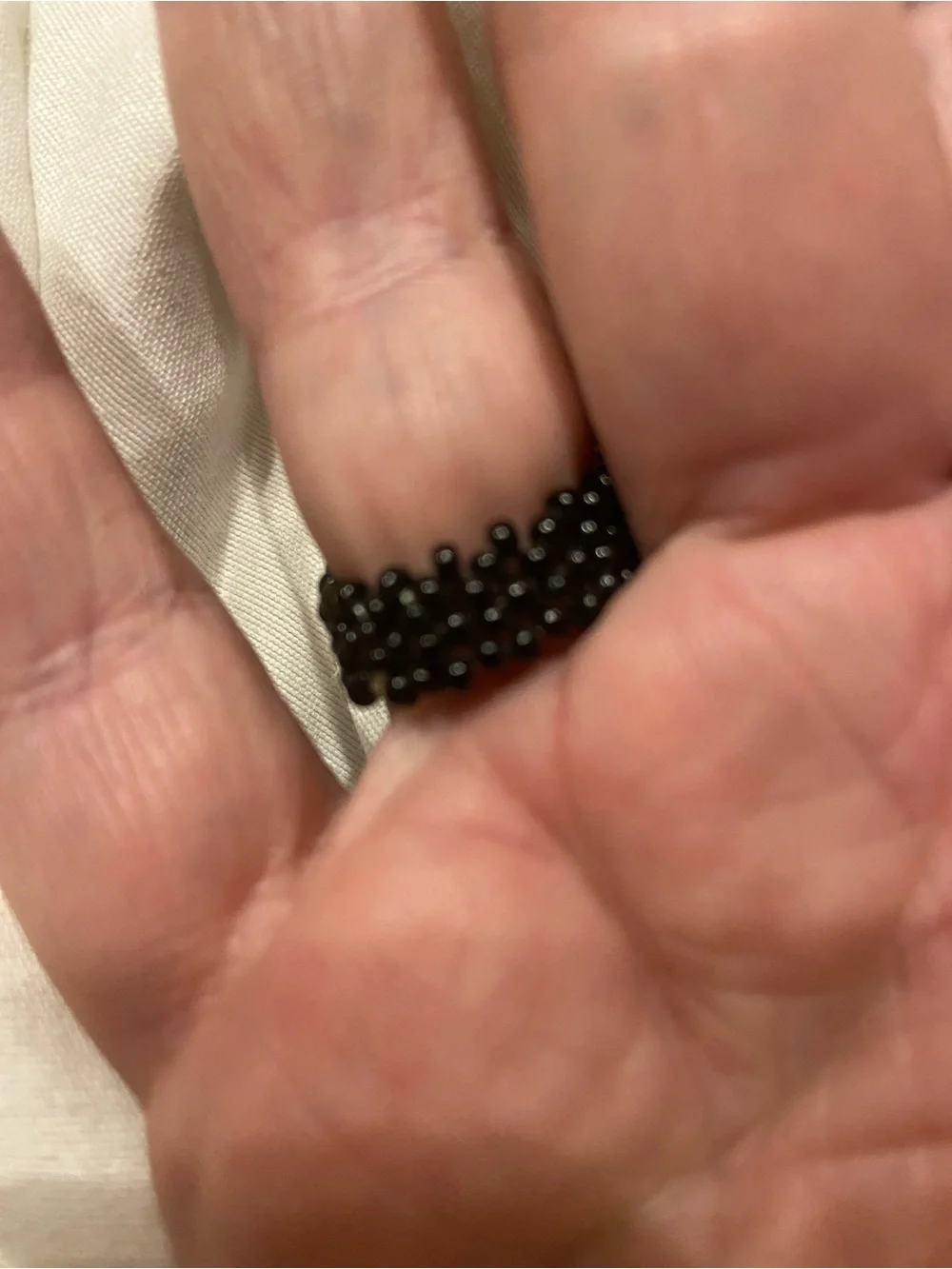 Black Beaded Statement Cocktail Ring - Women Jewelry - Picture 2 of 3